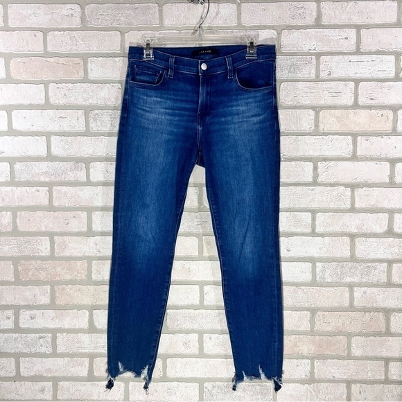 J Brand 835 Midrise Crop Skinny Shark Bite Hem Jeans in Galaxy Wash Size 28 - Picture 3 of 12